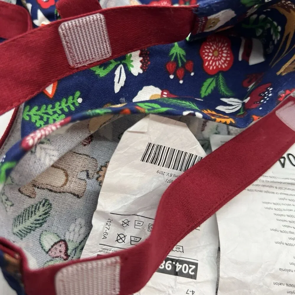 IKEA Vinter 2021 Kids OSFA Navy Holiday Print Christmas APRON 17938